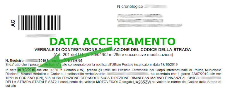 Immagine che descrive come recuperare la data